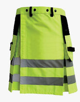 LUMINOUS GREEN AND BLACK FIREFIGHTER KILT - Scottish Kilt Jacket™ USA-UK